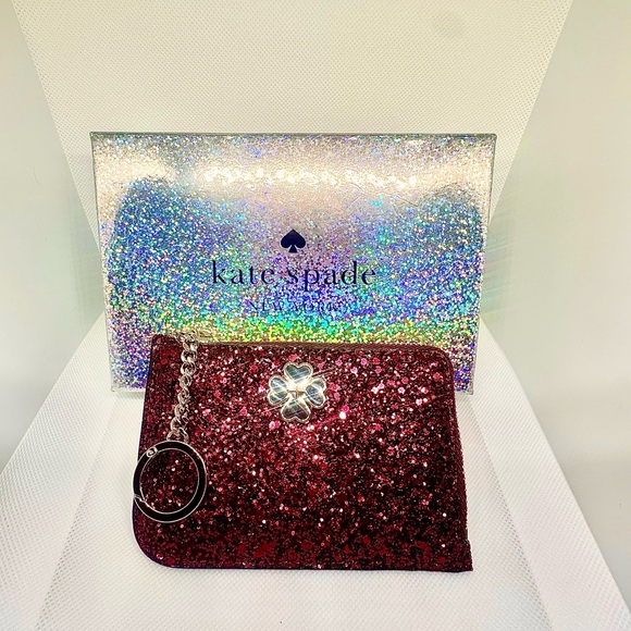 ❤️NWT Kate Spade Perfect Valentine’s Day Gift GLITTER BLACK CHERRY Odette Med - Picture 7 of 11